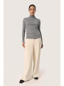 Рубашка с длинными рукавами SLFauna Slim fit в цвете Серый меланж Soaked in Luxury