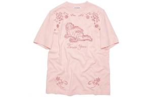 Футболка SS23 женская светло-розовая Acne Studios