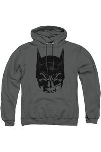 Толстовка с капюшоном и изображением черепа Бэтмена на сером фоне для взрослых Gildan, цвет charcoal