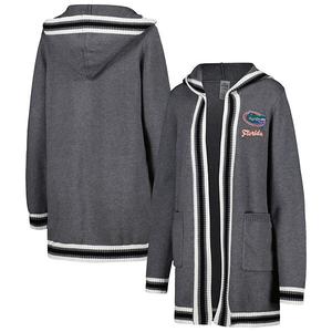 Кардиган с капюшоном Women's charcoal florida gators one more round tri-blend striped Gameday Couture