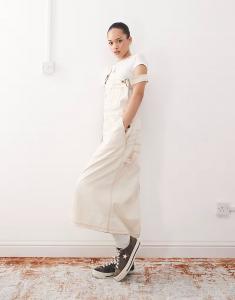 Длинный джинсовый комбинезон Dickies в цвете «кремовый»