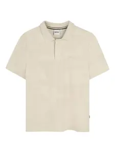 Жаккардовая рубашка поло BOSS Kidswear, нейтральный