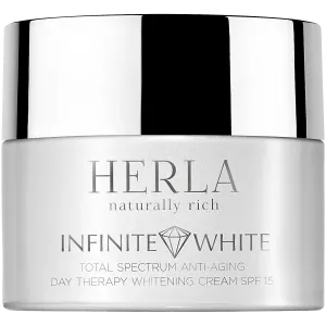 Herla Infinite White антивозрастной отбеливающий крем против пигментных пятен с фильтром SPF15 на день для лица, 50 мл