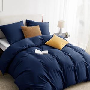 Комплект постельного белья Bedsure, 3 предмета, 220х240/80x80 см, темно-синий