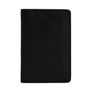 COACH Signature Pebbled Leather Wallet Unisex Black
