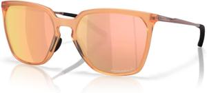 Солнцезащитные очки Oakley Sielo SQ OO9480 прямоугольной формы для женщин + комплект аксессуаров: ремешок и чехол из микрофибры, Matte Transparent Ginger / Prizm Rose Gold Polarized
