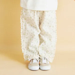 Длинные брюки с оборками в клетку и с мелким цветочным принтом Branshes, цвет Yellow