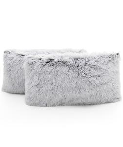 Набор из двух пушистых декоративных подушек, 12 x 20 дюймов Cheer Collection, серый
