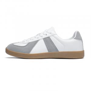 JANECO Антискользящие износостойкие низкие скейтерские кроссовки унисекс бело-серые, цвет White Gray