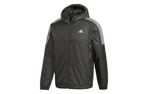 Adidas Мужская стеганая куртка, Черный Оливковый/Золотисто-Коричневый