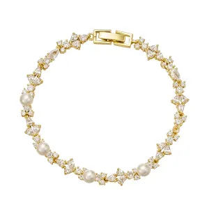 Роскошный браслет из жемчуга и кристаллов Untamed Petals, gold