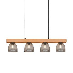 Потолочный светильник Loistaa Cestino, цельное железо/сосна - 4 пламени