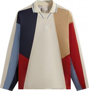 Поло Kith Long-Sleeve Panelled Otto 'Sandrift', разноцветный