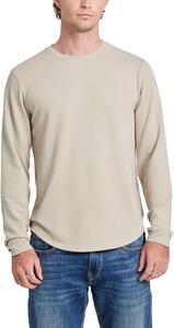 GUESS Мужская длинная кофта Linear Texture Jersey Crew, Pasadena Stone