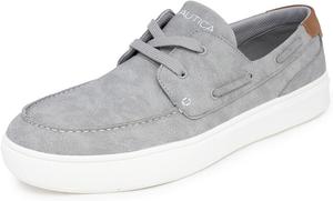 Мужские лодочные туфли Nautica, повседневные лоферы, удобные кроссовки для ходьбы - мокасины (на пуговицах/со шнуровкой), серый