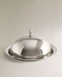 Клош с подносом Zara Home Tray With Steel Dome, серебристый