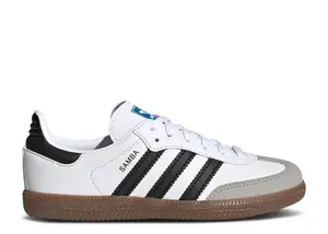 Кроссовки Adidas Samba OG J 'White Black Gum', белый (Размер 43,5 RU)