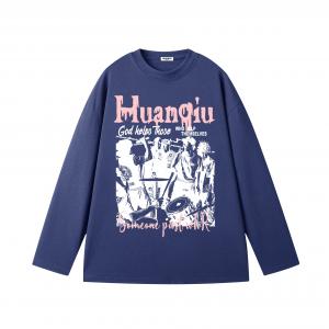 Футболка Unisex Crew Neck Moderate Straight Fit HUANQIU, темно-синий