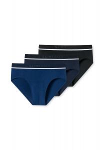 Трусики/трусы Rio, 3 шт., натуральный хлопок 95/5 SCHIESSER, цвет Blau Schwarz