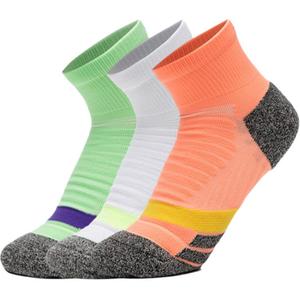 LiNing Running Collection Носки Щиколотка Женские 3 пары (Светло-флуоресцентный голубой/Белый/Флуоресцентный хризантемовый)