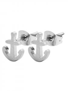 Adeliás Колье унисекс - цепочка из нержавеющей стали в виде якоря, 43 см, серебристого цвета