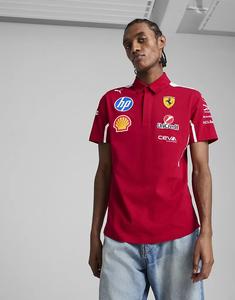 Рубашка-поло команды Puma Scuderia Ferrari HP 2025 темно-вишневого цвета
