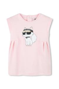 Хлопковое платье для малышей Karl Lagerfeld, розовый