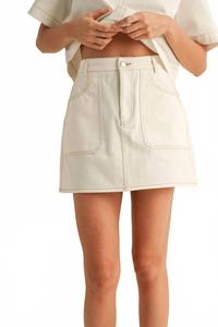 Кики Хлопковая Мини-юбка в Экрю MIOU MUSE, Ecru