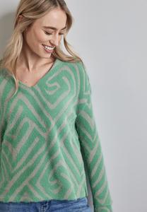 Джемпер GEMUSTERTES COZY Street One, зеленый