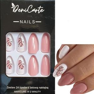 Дизайн искусственных кончиков ногтей с гелевой наклейкой, 24 шт., Deni Carte