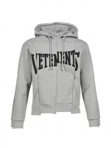 Худи с логотипом VETEMENTS, серый
