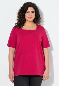 Футболка Ulla Popken CARREE-AUSSCHNITT, Dark Raspberry/Pink