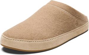 Мужские тапочки-муляжи OLUKAI Hamani Hulu из шерсти, мягкие и удобные тапочки с высококачественными материалами, овчина и итальянский фетр, для ношения весь день, Oatmeal/Oatmeal