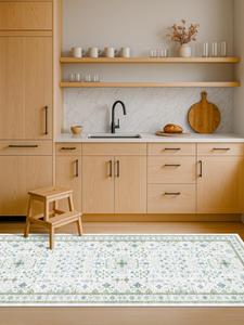 Ковёр Hazo Haus для кухни, 61х92 см, кремовый/зелёный