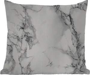 Подушка для отдыха на открытом воздухе - мрамор - камень - белый - серый - черный - под мрамор - 40 x 40 см - водонепроницаемая - подушка для отдыха - подголовник - внутренняя отделка - обивка с изображением MuchoWow