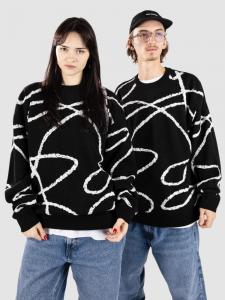 Свитер Poetic Collective Doodle Jacquard Knit Crewneck Strickpullover, black