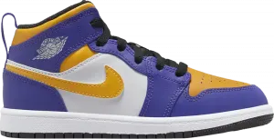 Кроссовки Air Jordan 1 Mid PS Lakers, фиолетовый