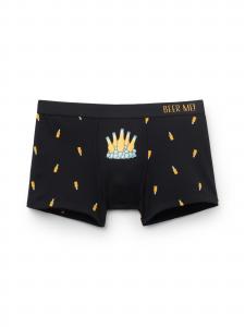 IUMAN Intimissimi Uomo Боксеры 'Beer Bottle Print' в черном цвете
