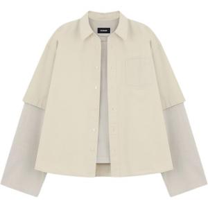 Двухслойная хлопковая рубашка WE11DONE, бежевый