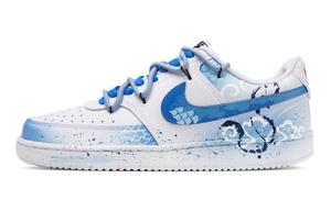 Nike Кроссовки для скейтборда Court Vision 1 Serpent Baron, износостойкие, с низким верхом, унисекс, сине-белые