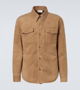 Бенто куртка из замши с подкладкой из овчины The Row, Sand