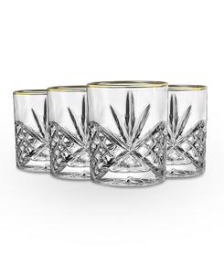 Набор из 4 бокалов для коктейля «Двойной Олд Фэшн» от Dublin Gold Godinger, цвет clear/gold