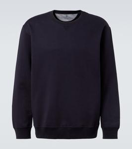 Хлопковый свитшот Brunello Cucinelli, темно-синий