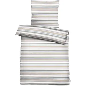 Постельное белье АПЕЛТ «Гео ГОТС», постельное белье в полоску Apelt, серый/розовый
