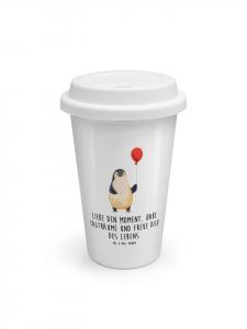 Mr. & Mrs. Panda Многоразовый стаканчик в виде пингвина и воздушного шарика с надписью белого цвета