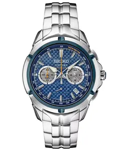 Мужские хронографические часы Coutura на стальном браслете 42 мм Seiko