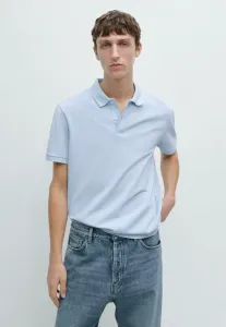 Рубашка-Поло с микротекстурой Massimo Dutti, Light Blue