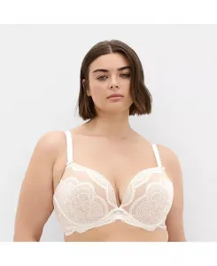 Бюстгальтер Ophelia Push Up размера Plus CITY CHIC, слоновая кость/кремовый