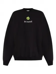 Толстовка с принтом яблок VETEMENTS, черный