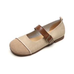 Туфли Мэри Джейн женские QITUMAUL, Apricot[Heel Height 1Cm]